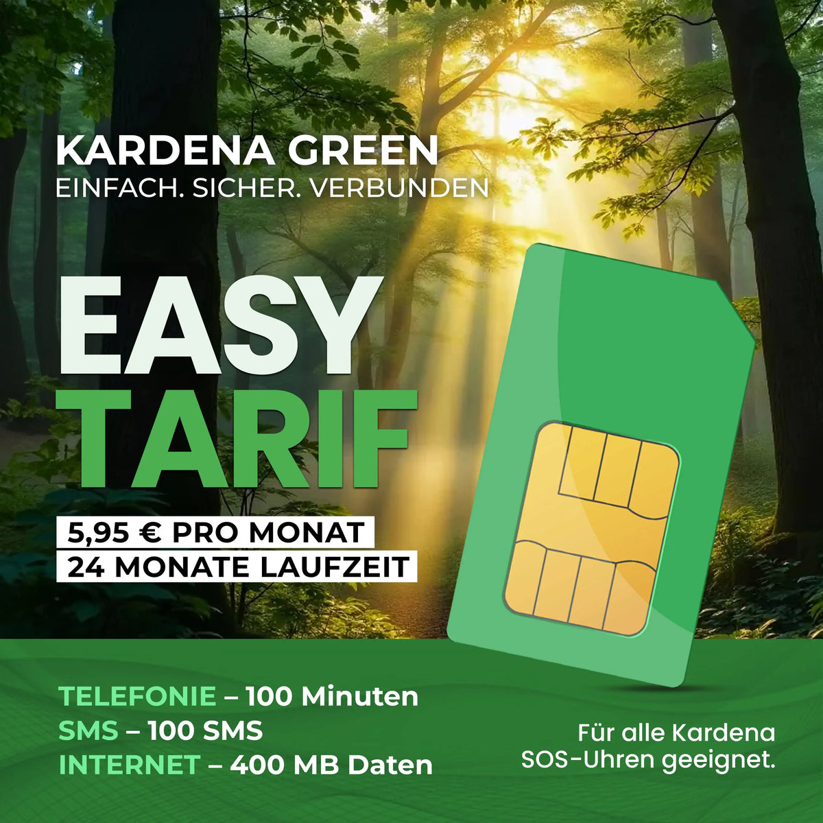 Kardena Green Easy – SIM für SOS-Notfalluhren Kardena
