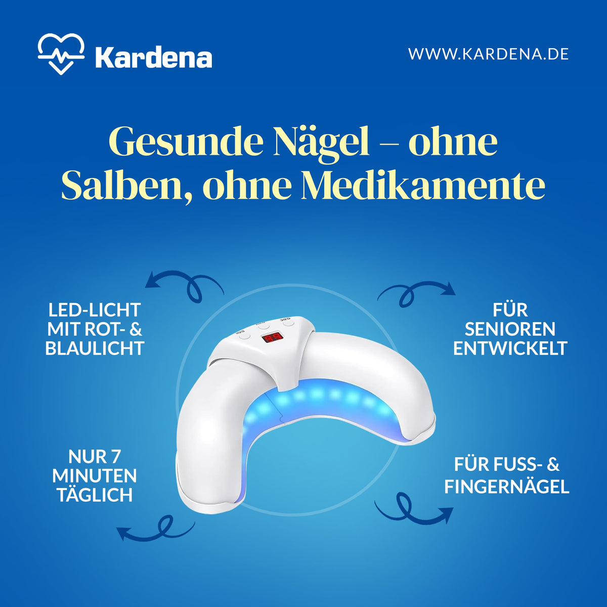 Kardena® Nagel Vitallicht – Sanfte LED-Lichtpflege für gesunde Fußnägel