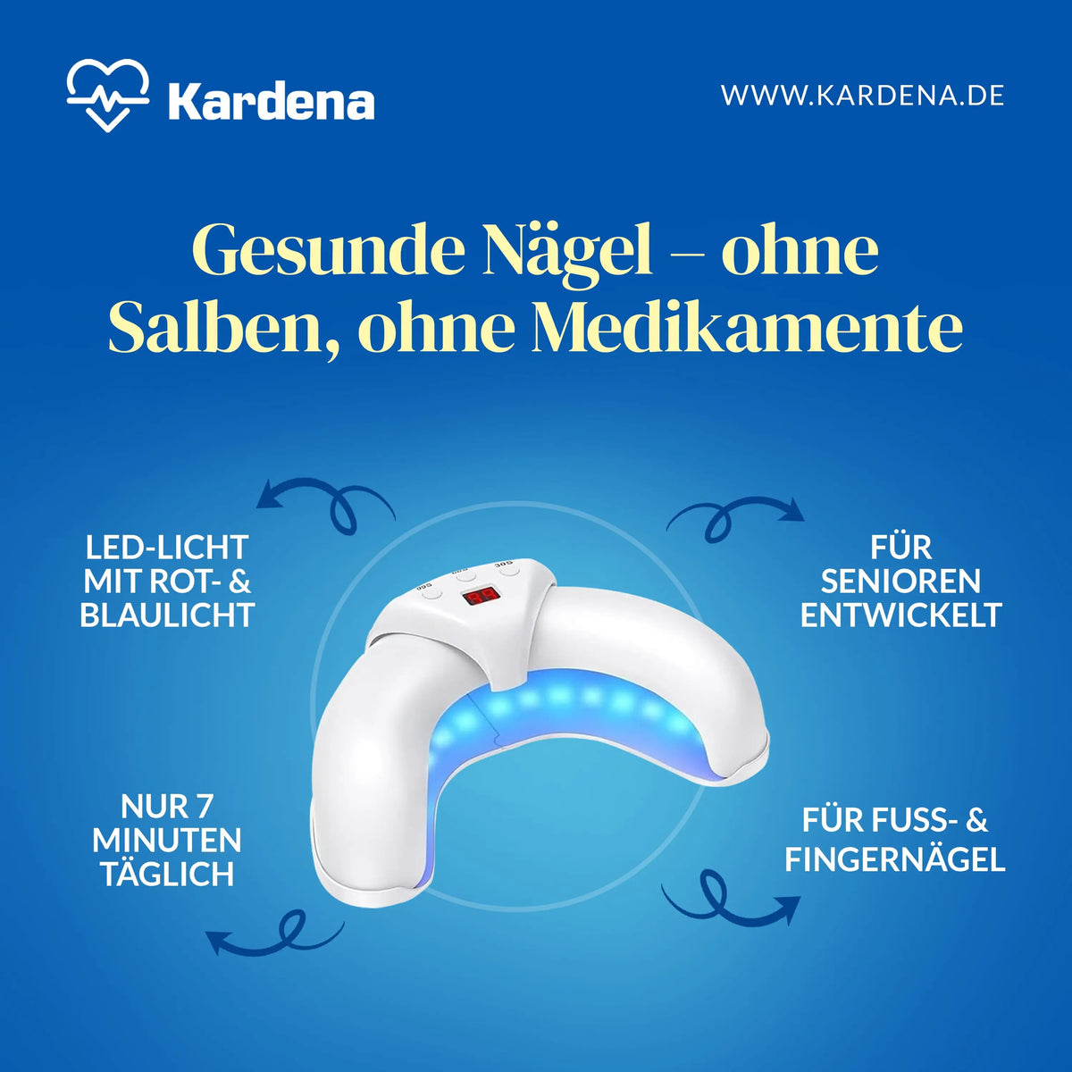 Kardena® Nagel Vitallicht – Sanfte LED-Lichtpflege für gesunde Fußnägel Kardena