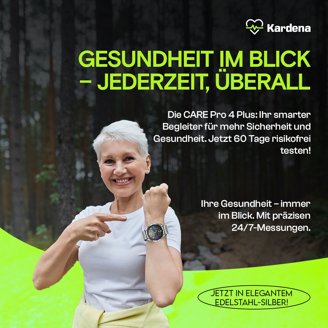 Kardena® CARE Pro 4 Plus - Intelligente Vitalmessungen mit Notfallschutz