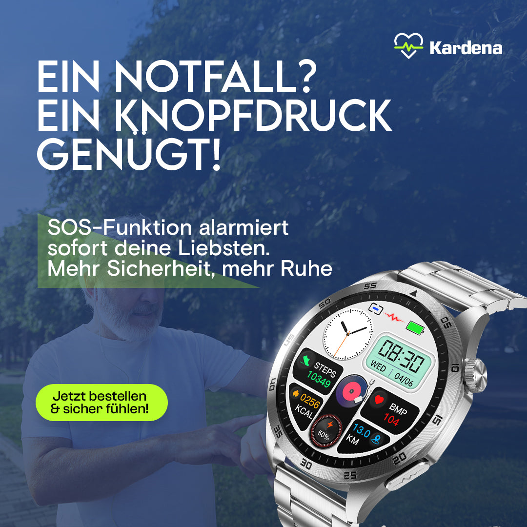 Kardena® CARE Pro 4 Plus - Intelligente Vitalmessungen mit Notfallschutz