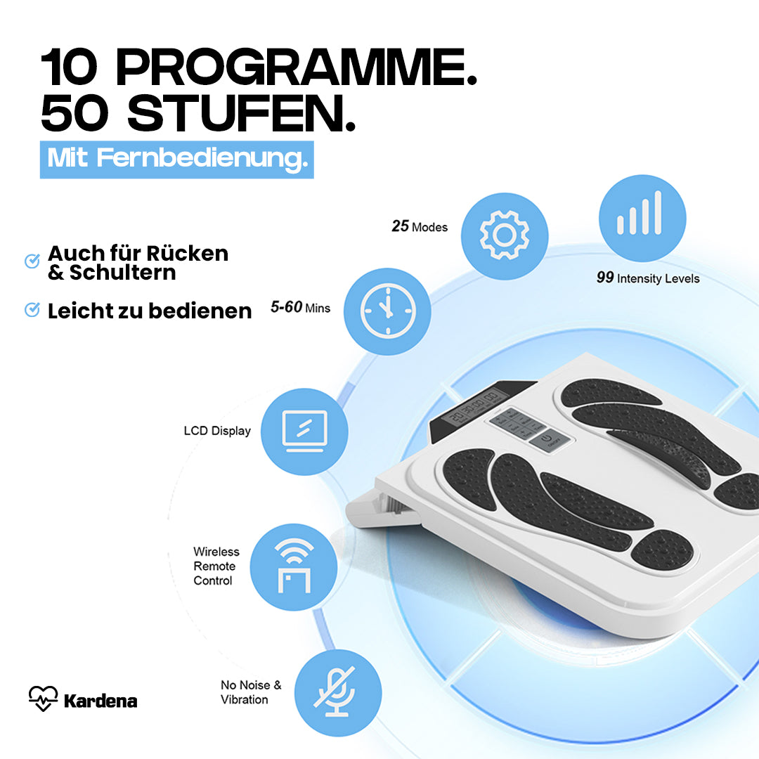 Kardena MED: AST-300Z – Medizinischer EMS/TENS Fußstimulator gegen Schmerzen & Durchblutungsstörungen