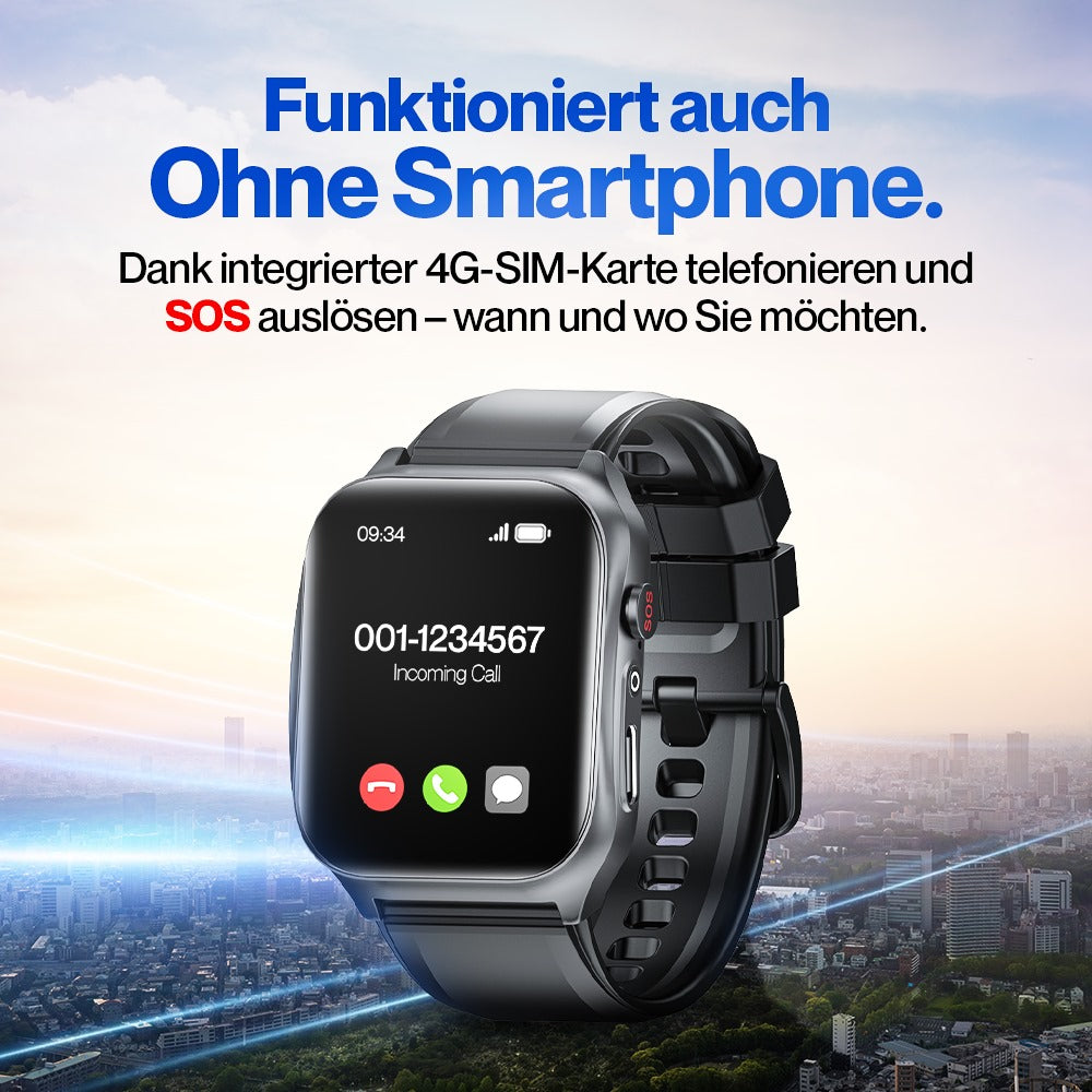 Kardena CARE SOS 3 – SOS-Uhr mit 4G-Notruf, Sturzerkennung & GPS