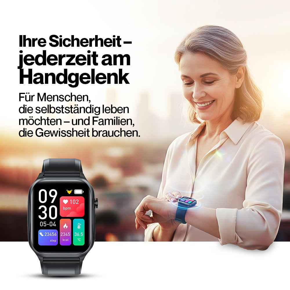 Kardena CARE SOS 3 – SOS-Uhr mit 4G-Notruf, Sturzerkennung & GPS