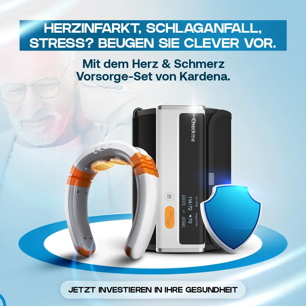 Kardena MED: Herz- & Nackenwohl-Set – EKG, Blutdruckkontrolle & Tiefenentspannung im Doppelpack Kardena