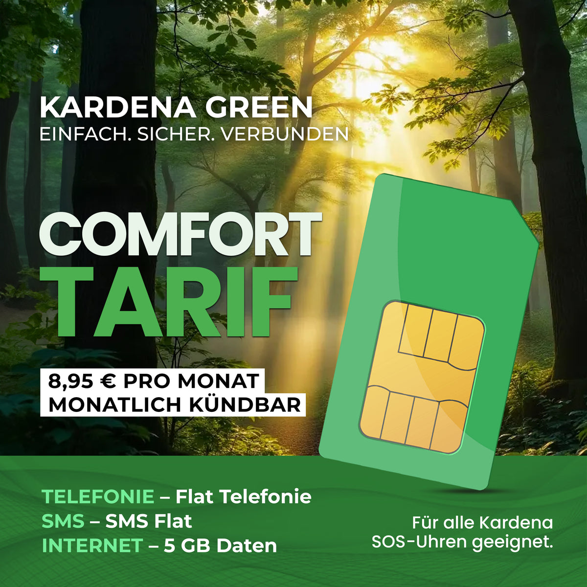 Kardena Green Comfort – flexible SIM mit 5 GB Daten und Flatrate