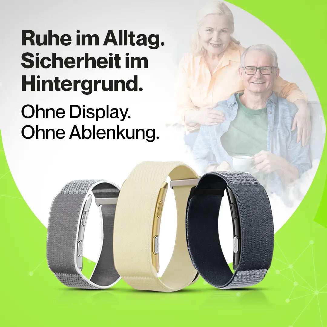 Kardena CARE Vital 2 – Gesundheitsarmband mit SOS-Funktion, Sturzerkennung & sanfter Gesundheitsüberwachung Kardena