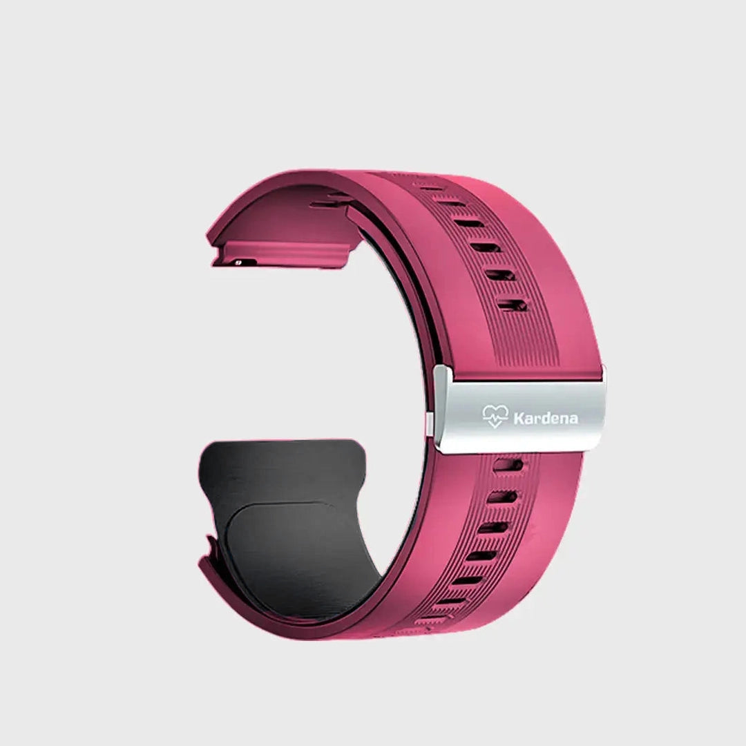 Rosa Smartwatch-Armband mit Kardena-Logo, ideal für Gesundheitsuhren und Fitness-Tracking