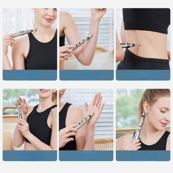 Kardena® Meridian Pen – Elektrischer Akupressur- & Triggerpunkt-Stift mit 9 Intensitäten und Wechselköpfen