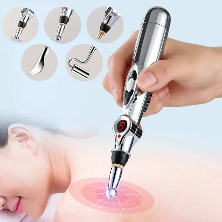 Kardena® Meridian Pen – Elektrischer Akupressur- & Triggerpunkt-Stift mit 9 Intensitäten und Wechselköpfen