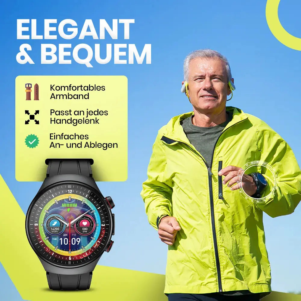 Kardena CARE Pro 5 – Gesundheitsuhr mit EKG, KI-Analyse, Pflegefunktion & Telefonie (2026) Kardena