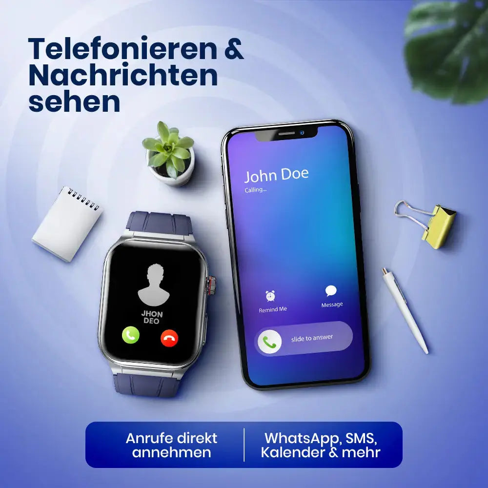 Kardena CARE Pro 5 – Gesundheitsuhr mit EKG, KI-Analyse, Pflegefunktion & Telefonie (2026) Kardena