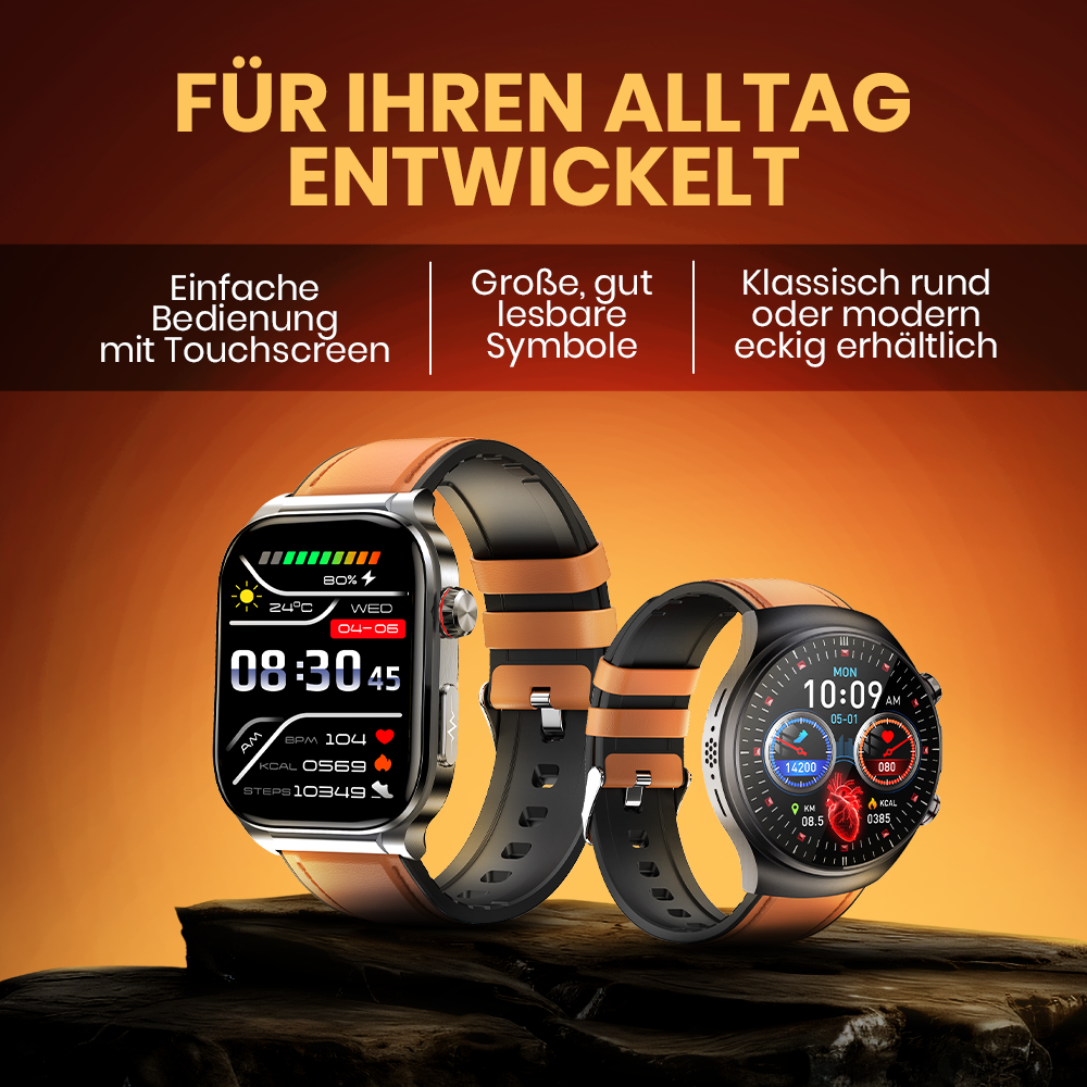 Kardena CARE Pro 5 – Gesundheitsuhr mit EKG, KI-Analyse & Pflegefunktion