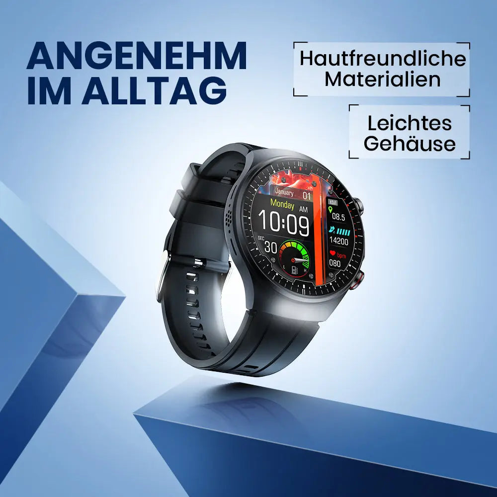 Kardena CARE Pro 5 – Gesundheitsuhr mit EKG, KI-Analyse, Pflegefunktion & Telefonie (2026) Kardena