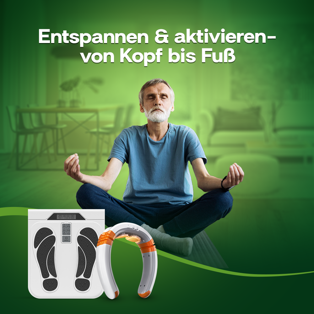 Kardena MED: Schmerzfrei-Set für Nacken & Füße – Gezielte Wärme-, Massage- & Stromtherapie für zuhause