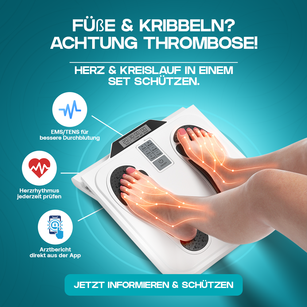 Kardena MED: Herz- & Durchblutungs-Aktiv-Set – EKG, Blutdruck & Fußstimulation für mehr Vitalität
