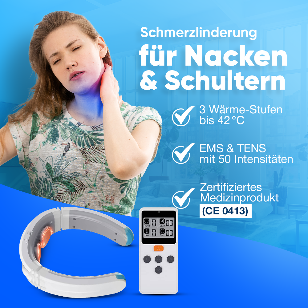 Kardena MED: AST-905B – Medizinischer Nackenmassager mit TENS, EMS & Wärmefunktion
